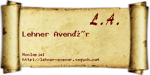 Lehner Avenár névjegykártya